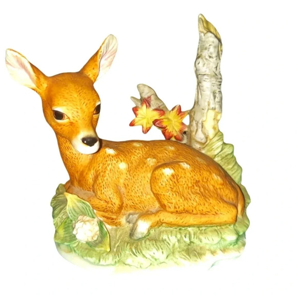 Vintage Homco Bisque Porcelain Fawn Figurine - Picture 1 of 3